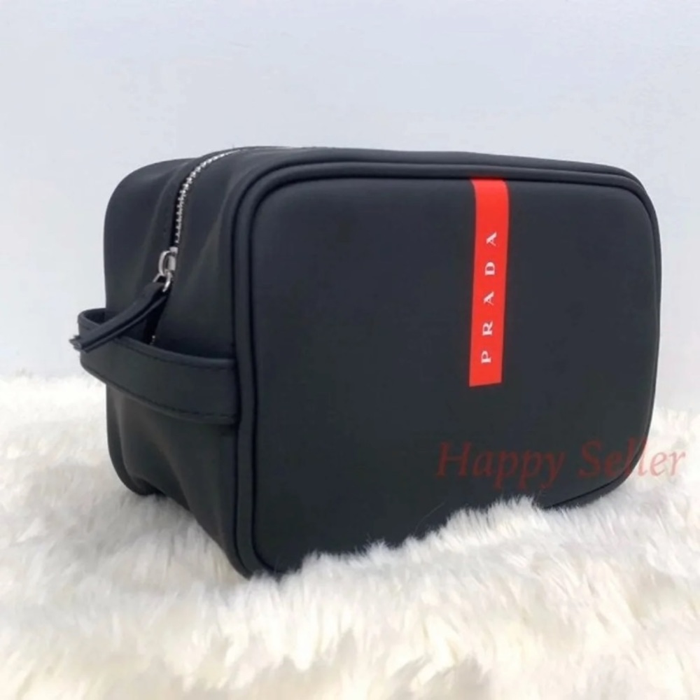 Prada Pouch Shaving Bag Toiletries Kit Makeup Case Organizer Clutch Dopp Kit NEW - Picture 5 of 6